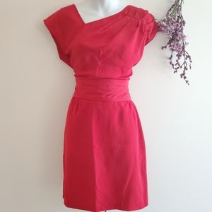 The Limited silky red cocktail dress 8 NEW NWT asymmetric neck